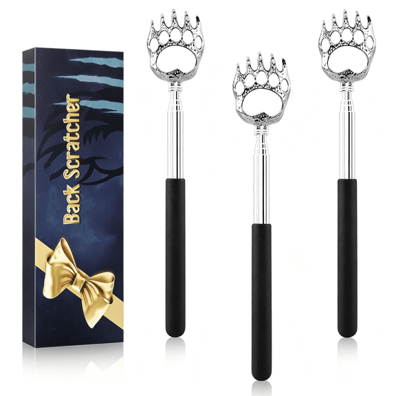 ACDANC 3 Pack Back Scratcher for Men Women, Fathers Day Dad Gifts for Husband/Grandpa, Christmas Stocking Stuffers for Men/Women/Adults, Novelty Idea Gifts Bear Claw Telescopic Back Scratcher