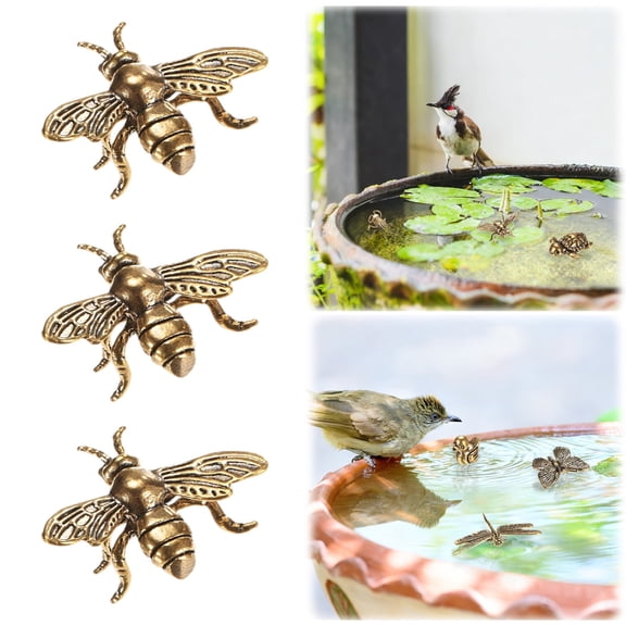 ACDANC 3-Pack Bird Bath Copper Disk,Mini Bird Bath Copper Ornaments for Outdoor Birdbaths/ Bowl Decor Reflective Sun Catcher Wind Spinner for Garden Yard Patio Bird Watching Decoration