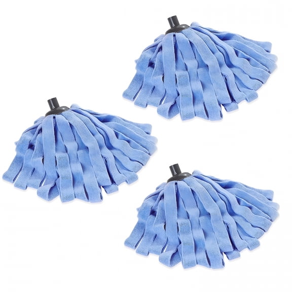 ACDANC 3 Pack Microfiber Mop Refills Compatible with O Cedar, Washable Replacement Heads for Wet and Dry Mopping, Soft Cloth for Hardwood, Tile, Laminate Floors, Blue