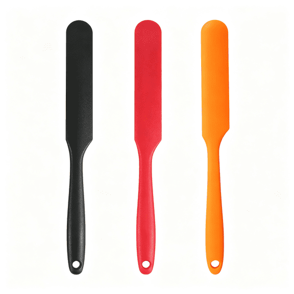 ACDANC 3 PackSilicone Jar Spatula,Long Handle Jar Scraper Spurtle,Sourdough Spatula,Non-Stick Heat Resistant Cake Cream Spatulas Set,Small Spatulas for Kitchen Use