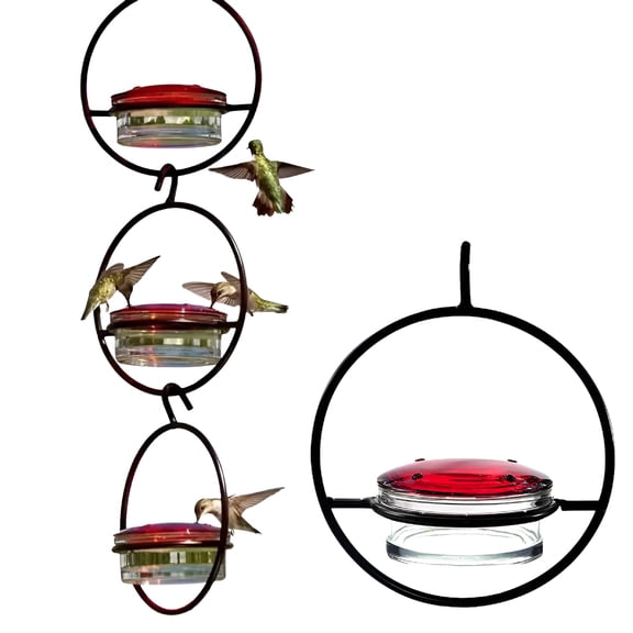ACDANC 3 Pack Slim Hummingbird Feeder,New Hanging Circular Ant&Bee-Proof Hummingbird Feeders for Outdoor Garden,Patio,Backyard Black