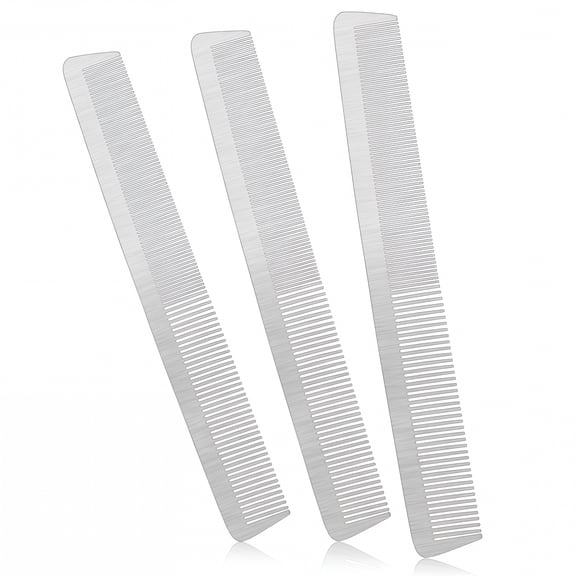 ACDANC 3-Pack Stainless Steel Fine Hair Combs, Anti-Static Metal Detangler & Styling Tool for Salon, Cutting & Daily Use