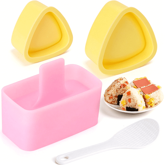 ACDANC 3 Pack Sushi Maker Mold Kit,Classic Triangle Rice Press Mold for Kid Lunch Bento,Home DIY