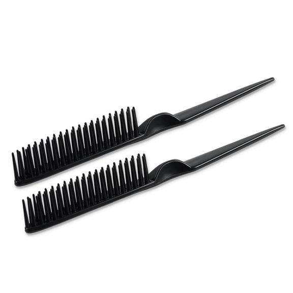 ACDANC 3 Pcs 3 Row Comb for Curly Hair, Natural Detangling Curl Defining Comb, Hair Styling Brush, Nylon Bristle Unbraider Teasing Rat Tail Comb for Women Men, Black