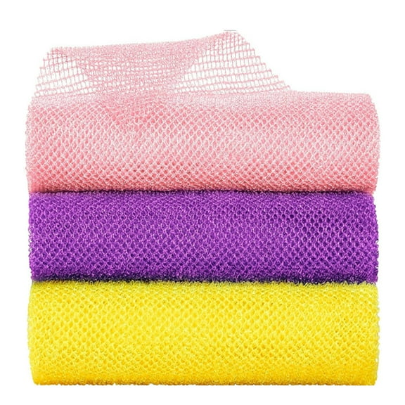 ACDANC 3 Pcs African Net Sponge with Soft Texture,Exfoliating Washcloth for Effective Body Scrub,Nylon and Polyester Bath Sponge