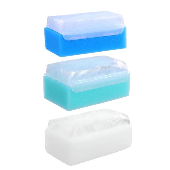 ACDANC 3 Pcs Baby Bath Sponge, Soft Head Massager and Shampoo Scrubber, Sensory Development Brush for Infant Handwashing