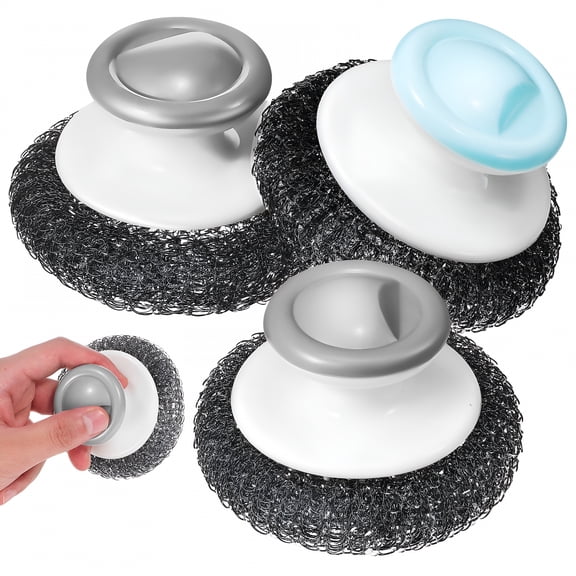 ACDANC 3 Pcs Cleaning Brush Kitchen Bathtub Scrubber Dish Cleaning Tools For Dish Washing Kitchen Dish Brush Stainless Steel Scrubber Steel Wool Scrubber Plastic
