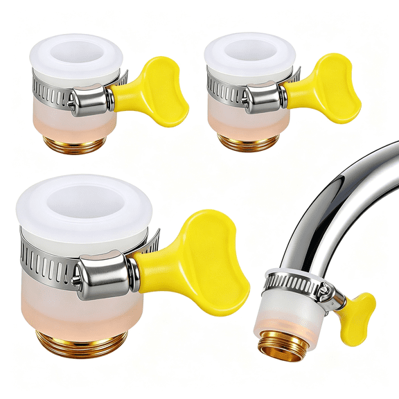 ACDANC 3 Pcs Faucet to Hose Adapter, Universal Faucet Adapter, Fine Thread Sink Hose Attachment for Faucet for Kitchen Sink Garden Hose and Multi-Water Filters
