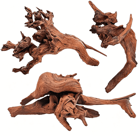 ACDANC 3 Pcs Natural Driftwood for Aquarium Decor,7-11" Assorted Branches for Fish Tank & Reptile Terrarium,Fast Sinking Wood for Aquascaping,Safe for Betta,Shrimp & Snails