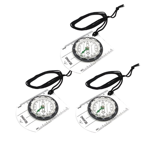 ACDANC 3 Pcs Outdoor Multi Purpose Compass Scale Professional Durable Clear Compass Direction Indicator Device With Lanyard