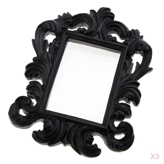 ACDANC 3 Pcs White Vintage Baroque Ornate Picture Frames, Wall Mounted, 5.7x2.36 Inch, for Wall Decor, Gallery, Anniversary, Wedding, Home Accent.