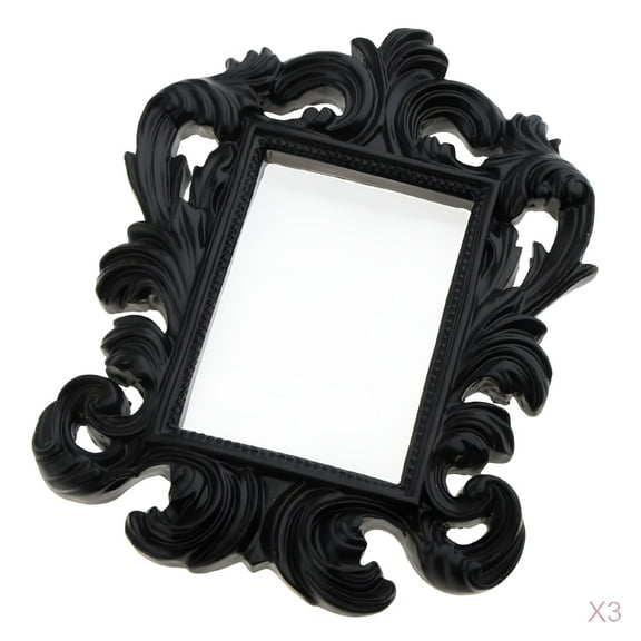 ACDANC 3 Pcs White Vintage Baroque Ornate Picture Frames Wall Mounted - Set of 3 Frames 5.7 x 2.36" Photos