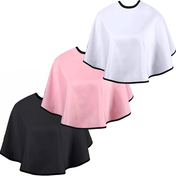 ACDANC 3 Pieces Makeup Capes for Clients Makeup Bibs Comb-Out Beard Aprons Hair Dye Aprons Styling Shampoo Capes Hair Salon Shorty Cape Barber Short Smock for Hair Beauty Artist Accessories