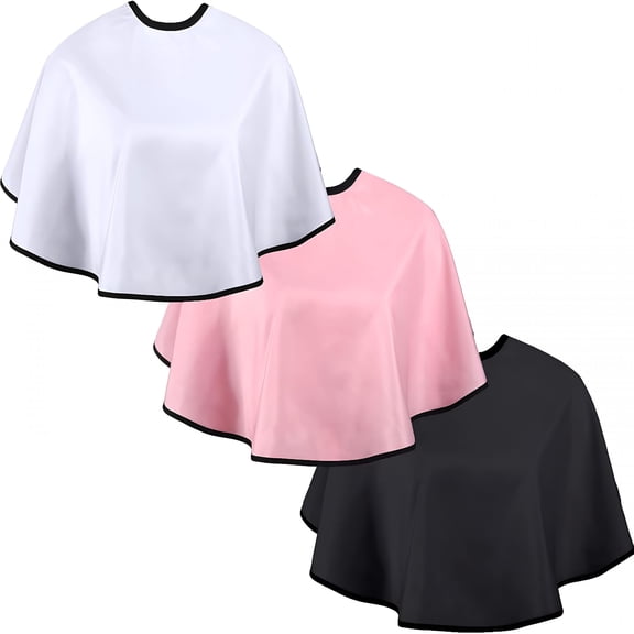 ACDANC 3 Pieces Makeup Capes for Clients Makeup Bibs Comb-Out Beard Aprons Hair Dye Aprons Styling Shampoo Capes Hair Salon Shorty Cape Barber Short Smock for Hair Beauty Artist Accessories