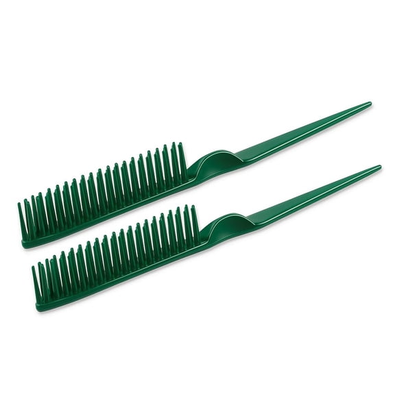ACDANC 3 Row Hair Comb for Natural Detangling,Hair Styling Brush,Nylon Bristle Unbraider Teasing Rat Tail Comb for Women Men 3 Row Comb Green