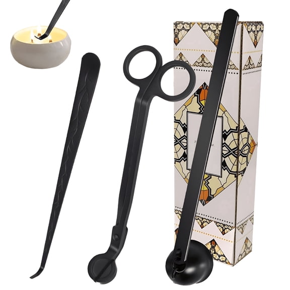 EXLEAF 3 in 1 Candle Wick Trimmer Set,Candle Wick Trimmer Cutter,Candle Snuffer,Candle Wick Dipper