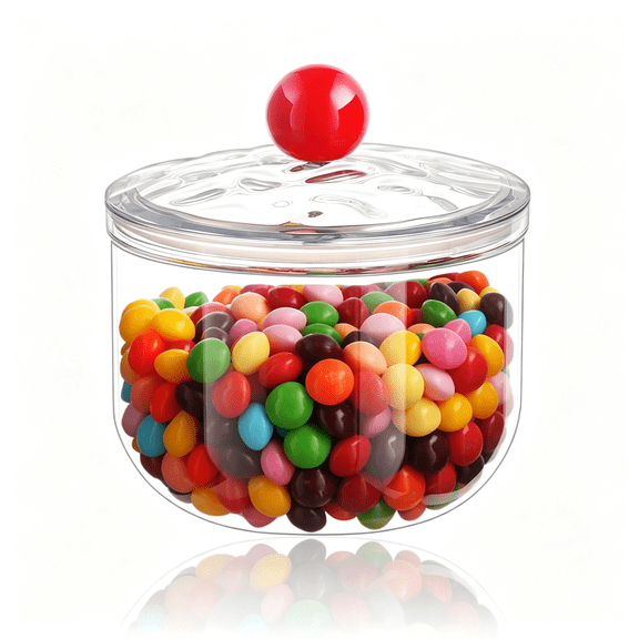 ACDANC 30 Oz Candy Jars with Lids - Clear Plastic Cookie Storage Containers Airtight Apothecary Canisters for Kitchen Home Decorative Pantry Office Party Organize Sugar Tea Coffee Snacks (30 Oz)