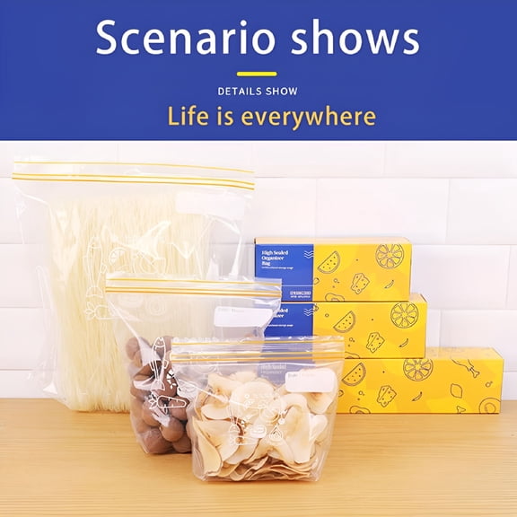 ACDANC 30 PCS Fresh Keeping Bag Silicone Bag PEVA Food Storage Bag Containers Leakproof Reusable Shut Bag Fresh Food Storage Bag,S