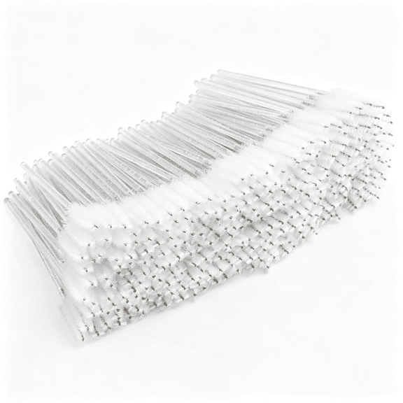 ACDANC 300 Pcs Disposable Mascara Wands,Spoolies Brush for Eyelash Extensions,Eyelash Eyebrow Brushes Lash Wand Applicator Makeup Kits (White)