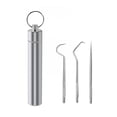thumbnail image 1 of ACDANC 304 Metal Tooth Picking Tool Stainless Steel Toothpick Portable Carry-On Oral Tooth Cleaning Tool Set Dental Cleaning Tools, 1 of 7