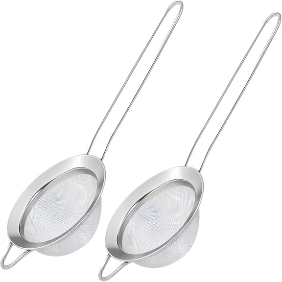 ACDANC 304 Stainless Steel Fine Mesh Strainers for Kitchen,Colander-Skimmer with Handle,Sieve Sifters for Food,Tea,Oil,Fruits,Cocktail Strainer,Food Strainer (2 Piece)