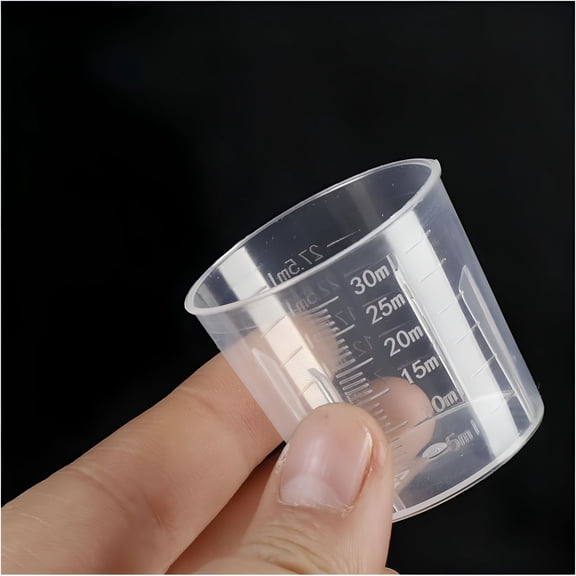ACDANC 30Ml (1Oz) Liquid Measuring Cups (10-Pack) - Mini Plastic Graduated Beakers for Kitchen,Lab,Crafts,Resin - Clear Dual Scale,Accurate,Stackable