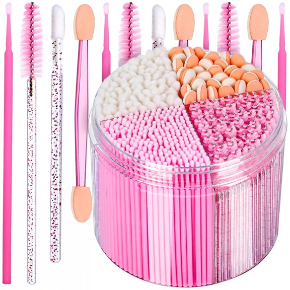 ACDANC 310 Pcs Disposable Makeup Applicators Kit, Mascara Wands, Lip & Eyeshadow Applicators, Microswabs with Storage Box