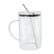 ACDANC 32 Oz Large Glass Drinking Cup with Lid and Straw, Reusable