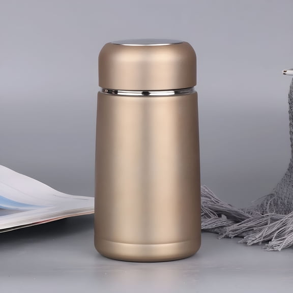 ACDANC 320ML Mini Coffee Vacuum Flasks Thermos Stainless Steel Travel Drink Water Bottle Cups and Mugs (gold,320ml)