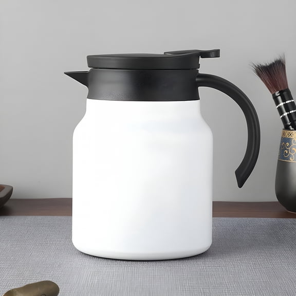 ACDANC 34Oz Stainless Steel Thermal Coffee Carafe 316 Stainless Steel Tea and Coffee Water Separation Keeping Hot/Cold Drinks Double Wall Vacuum Insulated Teapot Beverage Server Dispenser