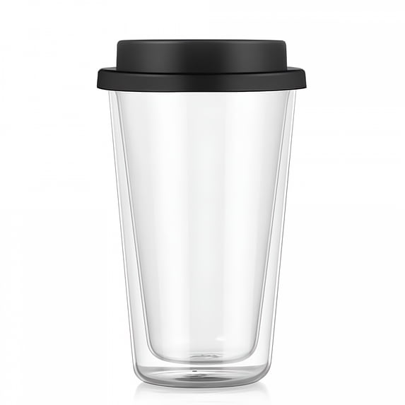 ACDANC 350ML Double Walled Glass with Silicone Lid Insulated Tumbler ...