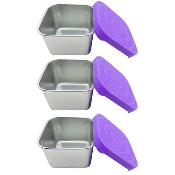 ACDANC 3Pack 6oz Stainless Steel Snack Containers,Small Metal Food Storage Container with Silicone Lids,Leakproof Snack Lunch Container for office,Travel