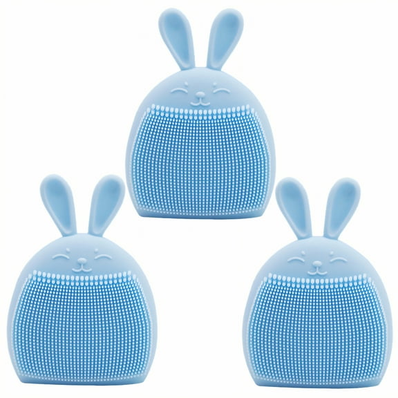 ACDANC 3Pcs Silicone Face Scrubber,Face Scrubber Exfoliator,Blackhead Removal Pore Scrubber,Blue