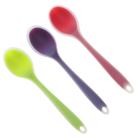 ACDANC 3pcs Semi-transparent Silicone Spoon Soup Spoon Coffee Milk Teaspoon