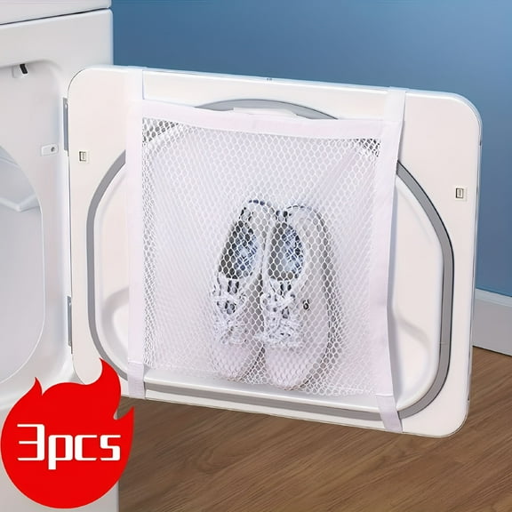 ACDANC 3pcs Sneaker Wash and Dry Net Bags - Reusable Mesh Shoe Dryer with Zipper Closure, Breathable and Quick Drying - Ideal for Cleaning and Storing Sneakers, Shoes, and Boots