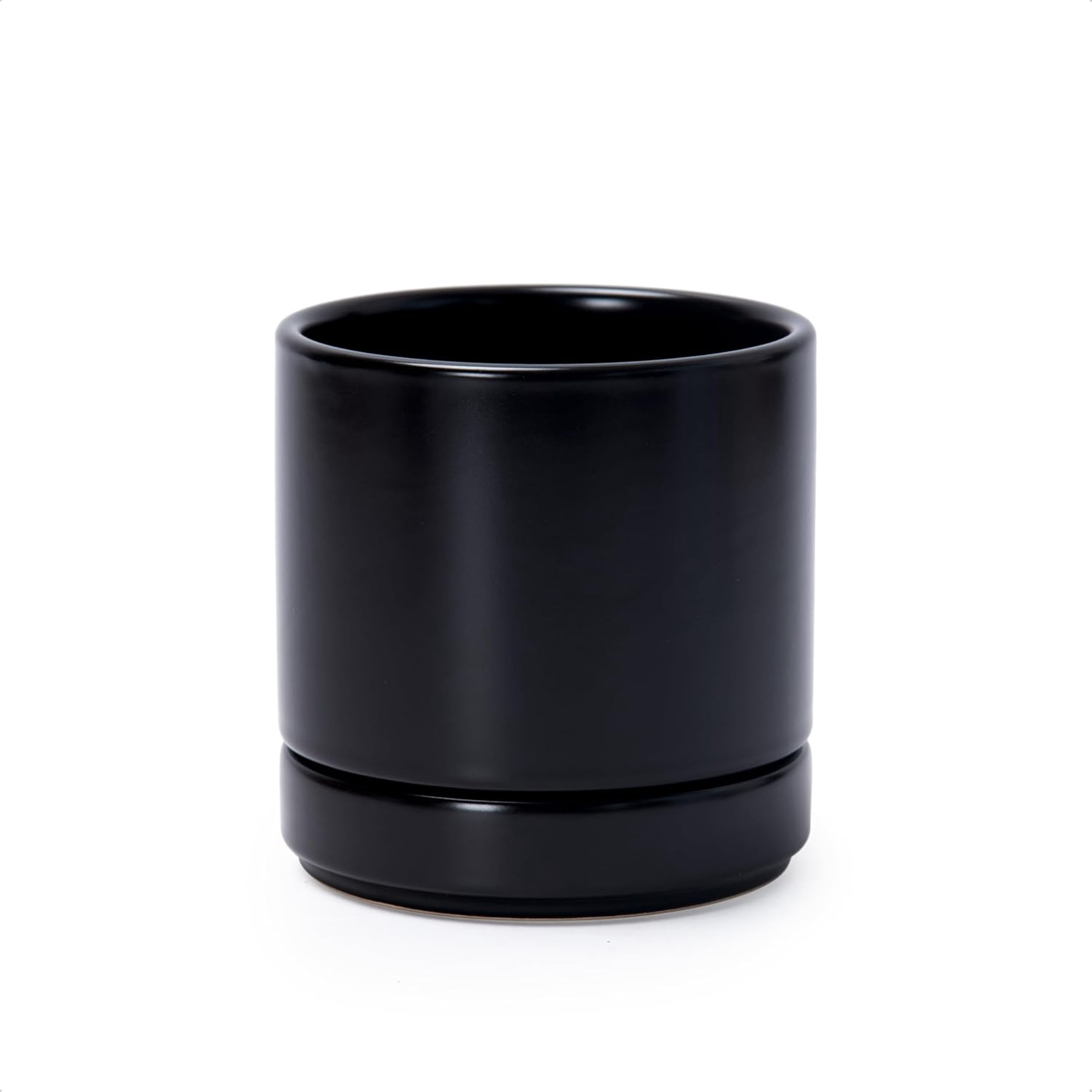ACDANC 4.7 Inch Ceramic Planter Pot, Black Plant Pot Black, 94-O-B-2 ...