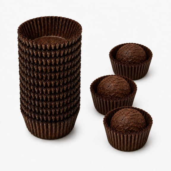 ACDANC #4 Brown Glassine Paper Candy Cups - Chocolate Peanut Butter Baking Liners (1000) Truffle Cups