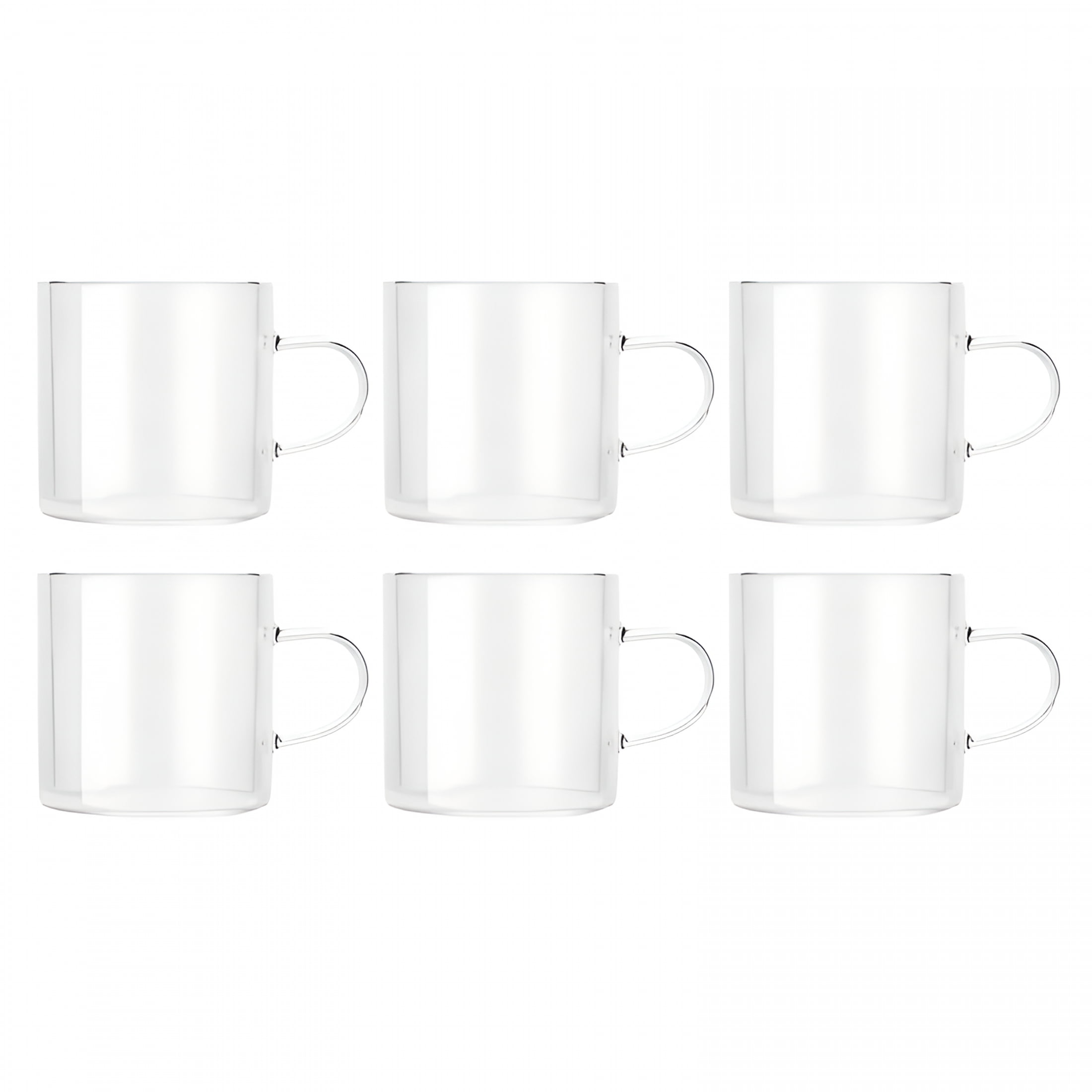 ACDANC 4 Oz Double Wall Glass Coffee Mugs,Glass Tea Cup with Widened Handles for Espresso Coffee,Cappuccino,Tea Bag,Latte,Hot Cold Beverages,Juice,Clear Glass Mugs with Handles Cappuccino Cup