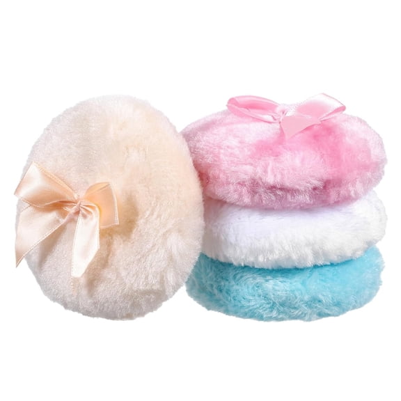ACDANC 4 PCS Large Fluffy Body Powder Puff,Soft Powder Puff for Body Face,4 Colors Washable Reusable Makeup Puffs