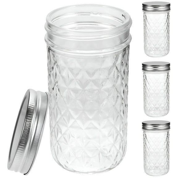 ACDANC 4 Pack 16 Oz Wide Mouth Mason Jars with Lids - Glass Storage Jars for Jam,Honey,Pickling,Meal Prep&DIY Projects