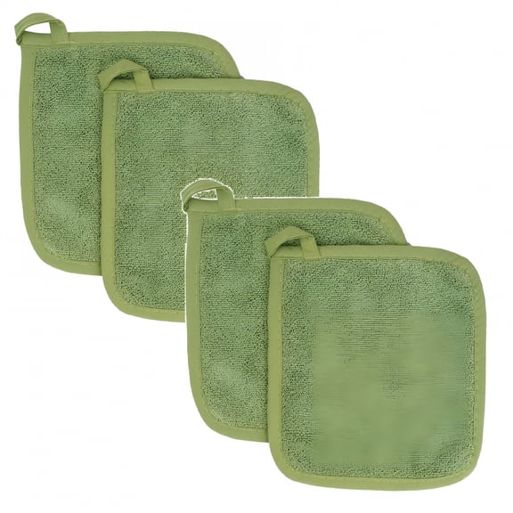 ACDANC 4 Pack Pot Holders for Kitchen,Hot Pads for Kitchen,Countertops,Potholders Sets for Kitchens Heat Resistant (4pc Green)