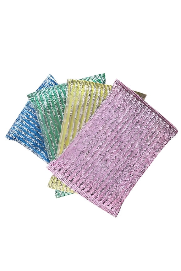 4 Pack Scouring Pads Scrubbers Set in 4 Random Color Multipurpose Non Abrasive Non Scratch - Synthetic Fiber Cleaning and Scouring Scrubs