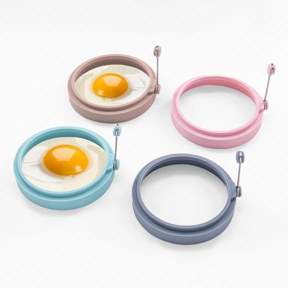 ACDANC 4-Pack Silicone Egg Rings,Non-Stick Egg Mold-4 Inch,egg circle mold,round egg cooker ring,Colorful
