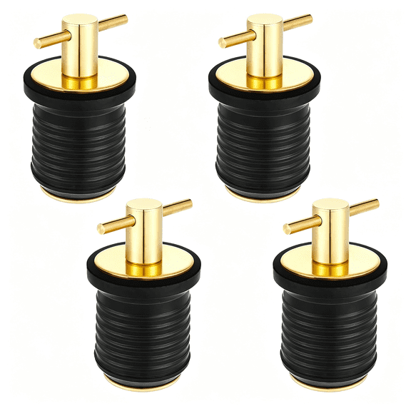 ACDANC 4 Pcs Boat Drain Plug with T Handle, Drain Boat Twist for 1-Turn and Seal Design Marine Rubber Plug Accessories for Yachts Kayaks Ferries Breakwaters