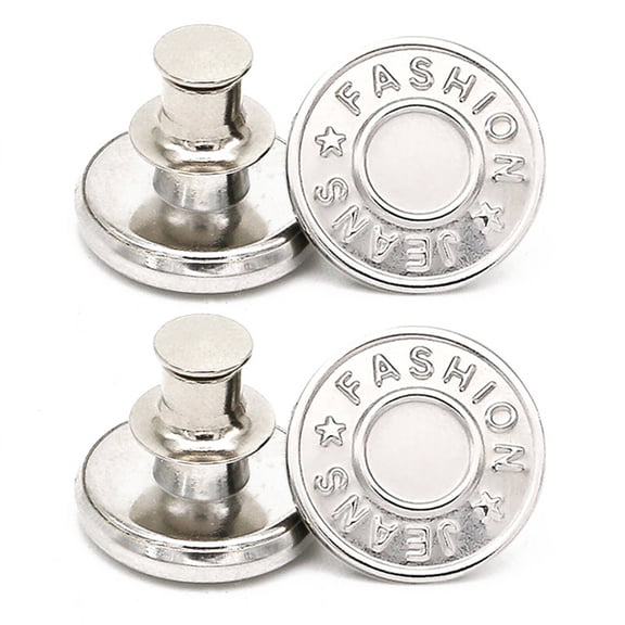 ACDANC 4 Pcs Button Pins,Buttons for Jeans,Adjustable Waist Fit Button Pins,No-Sew,No-Drill Solution Buttons for Jeans