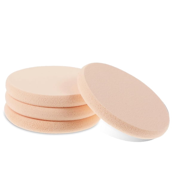 ACDANC 4 Pcs Flat Makeup Sponges for Foundation, Foundation Sponge, Sponges Makeup Applicator, Round Make Up Sponge for Face Natural Easy Soft Beginner(Skin Color)