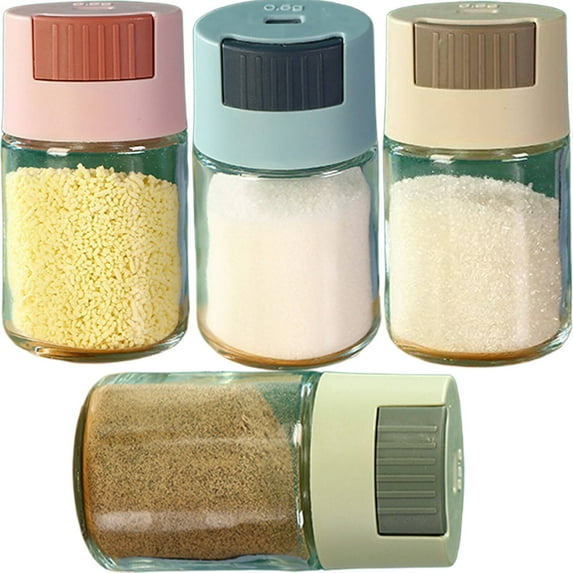 ACDANC 4 Pcs Salt and Pepper Shakers,Precise 0.5g Dispensing per Use Salt and Pepper,Single-Handed Operation and Effective Moisture Prevention Spice Shaker,Multicolor