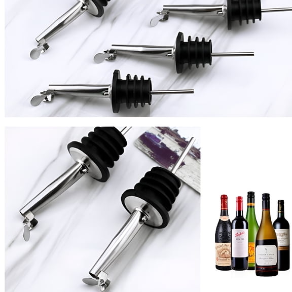 ACDANC 4 Pcs Stainless Steel Oil Spouts Bottle Pour Spouts With Covers