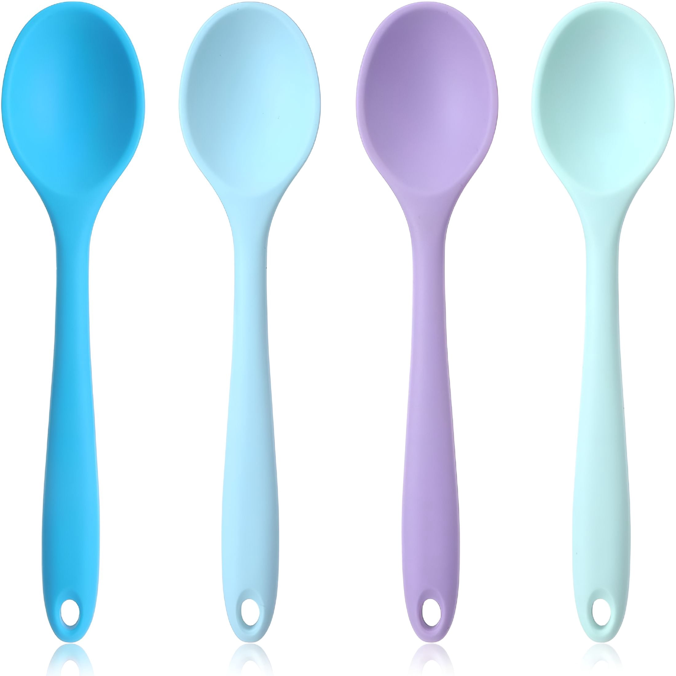 ACDANC 4 Pieces Small Silicone Spoons Multicolored Nonstick Kitchen ...
