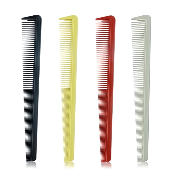 ACDANC 4 Pieces Taper Comb Set,Barber Hair Combs Anti Static Heat Resistant Cutting Comb Hairdressing Comb for Men Women Salon Or Hotel Hair Care (Black/White/Red/Yellow)